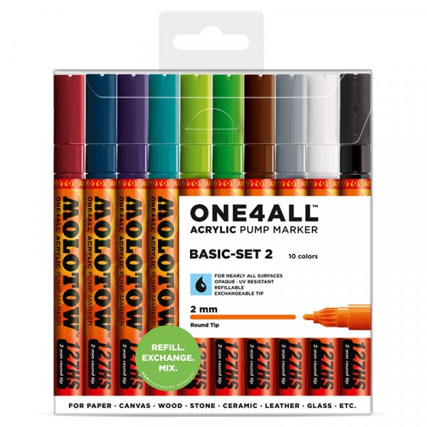 Acrylmarker One4All 2mm 10 Stifte - Basic II