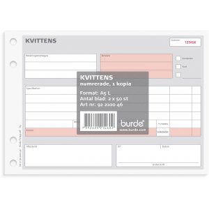 Quittung - A5L mit 1 nummerierter Kopie Quittung - A5L mit 1 nummerierter Kopie