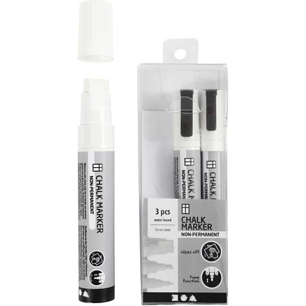 Kreidemarker - wei - 3 Stk