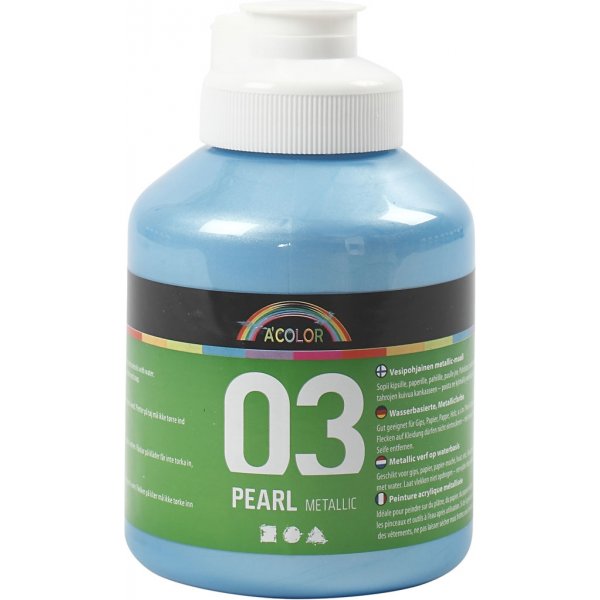 Schulfarbe Acryl - Metallic - Hellblau - Metallic - 500 ml