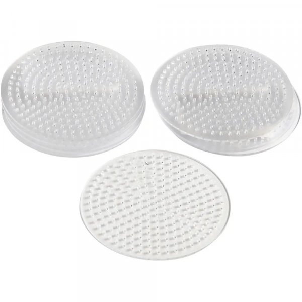 Perlenteller - Klar - Rund - Durchmesser 8,5 cm - 10 Stk