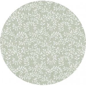 Wachstuch PVC Rund Kleines Blatt - Grün Wachstuch PVC Rund Kleines Blatt - Grün