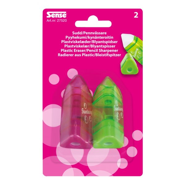 Bleistiftspitzer mit Radiergummi 2-P