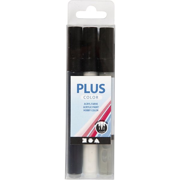 Plus Color Marker - Schwarz - Cremewei - Regengrau - 3 Stk