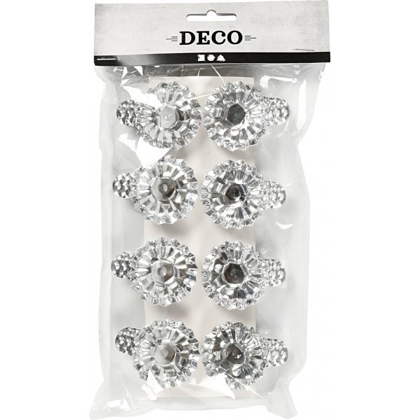 Lichtklammern - versilbert - 40 mm - 8 Stk