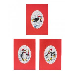 Stickset Weihnachtskarten - Weihnachtspinguine Stickset Weihnachtskarten - Weihnachtspinguine