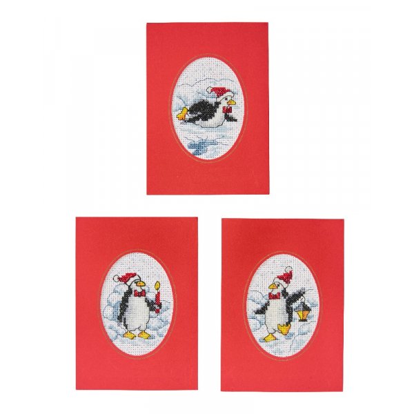 Stickset Weihnachtskarten - Weihnachtspinguine