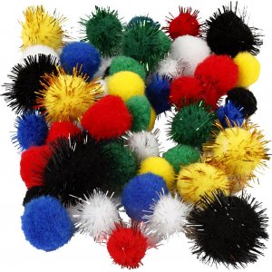 Pompons - gemischte Farben - 48 Stk Pompons - gemischte Farben - 48 Stk