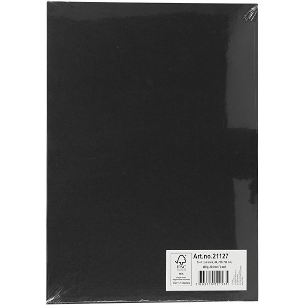 Farbiger Karton - Schwarz - A4 - 180 g - 20 Blatt Farbiger Karton - Schwarz - A4 - 180 g - 20 Blatt