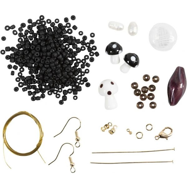 Mini DIY Kit Schmuck, schwarze Harmonie, schwere Halskette