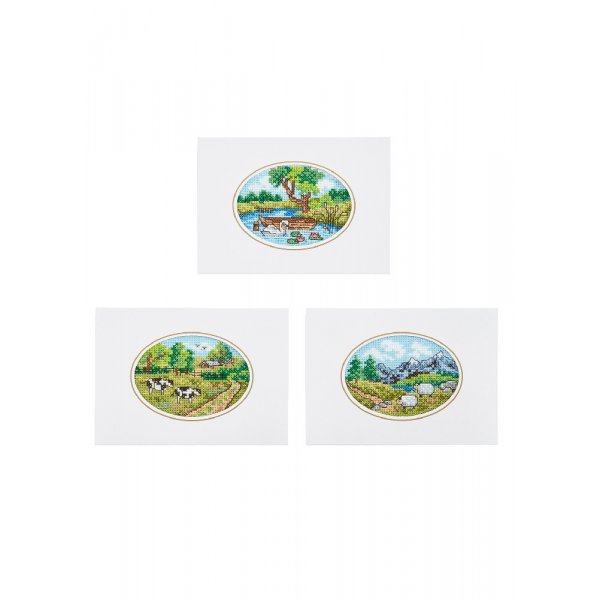 Stickset Karte - Drauen in der Natur, 3er-Pack