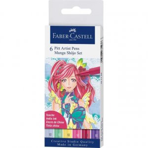 Zeichenstiftset PITT Artist Brush Manga Shojo - 6 Stifte Zeichenstiftset PITT Artist Brush Manga Shojo - 6 Stifte