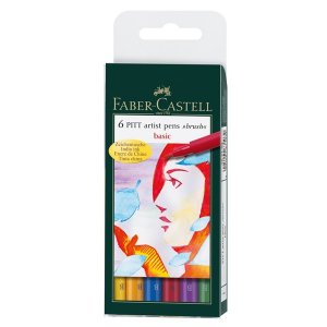 Zeichenstiftset PITT Artist Brush Base - 6 Stifte Zeichenstiftset PITT Artist Brush Base - 6 Stifte