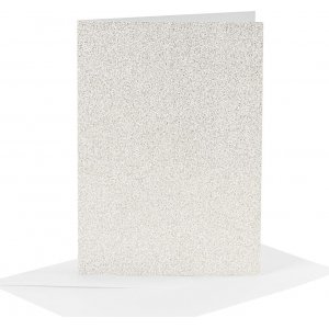Karten und Umschläge - Weiß - Glitzer - 11,5 x 16,5 cm - 4 Sets Karten und Umschläge - Weiß - Glitzer - 11,5 x 16,5 cm - 4 Sets