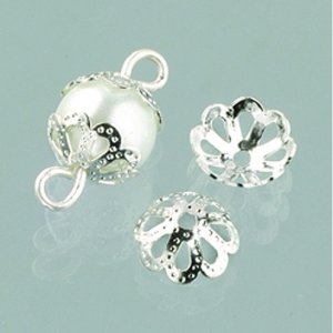 Perlenverschlüsse ø 8 mm - versilbert 30 Stk. Perlenverschlüsse ø 8 mm - versilbert 30 Stk.