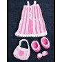 Hkelanleitung - Gehkeltes Kleid, Haarspange, Schuhe und Tasche fr die Puppe