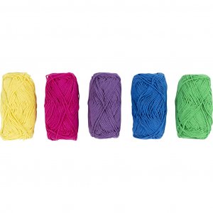 Baumwollgarn 8/4, gemischte Farben, 5 x 50 m, 5 x 20 g