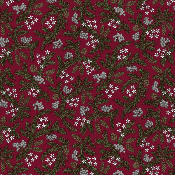 Wachstuch PVC Zweig - Rot