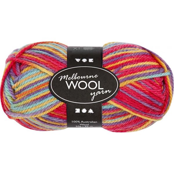Melbourne-Wollgarn - mehrfarbig - 50 g