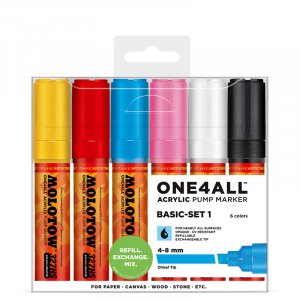 Acrylmarker One4All Chisel 6 Stifte Acrylmarker One4All Chisel 6 Stifte