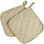 Topflappen - hell natur - 4 Stk