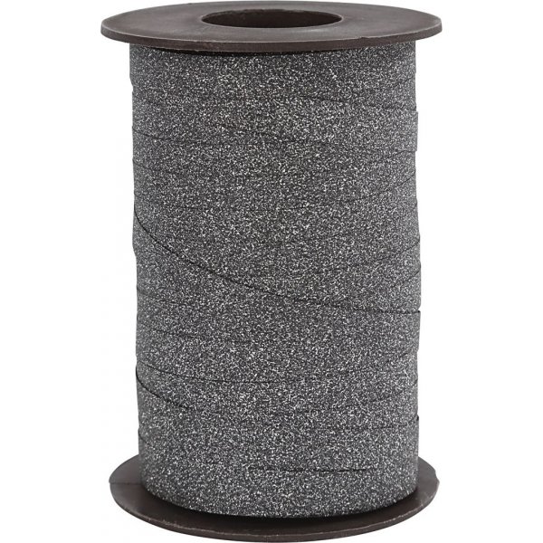 Geschenkkordel - Schwarz - Glitzer - 100 m