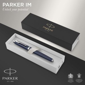 Tintenroller Parker IM - Matte Blue CT Rollerball - Feines Schwarz Tintenroller Parker IM - Matte Blue CT Rollerball - Feines Schwarz