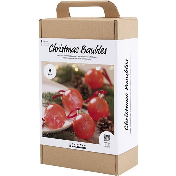 DIY Kit Christbaumkugeln - Marmorierung