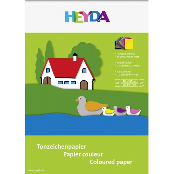 Block aus farbigem Papier A4 130g - 20 Seiten