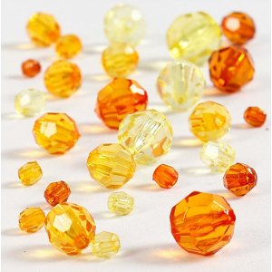 Harmony facettierte Kunststoffperlen - gemischt - gelb - 45 g Harmony facettierte Kunststoffperlen - gemischt - gelb - 45 g