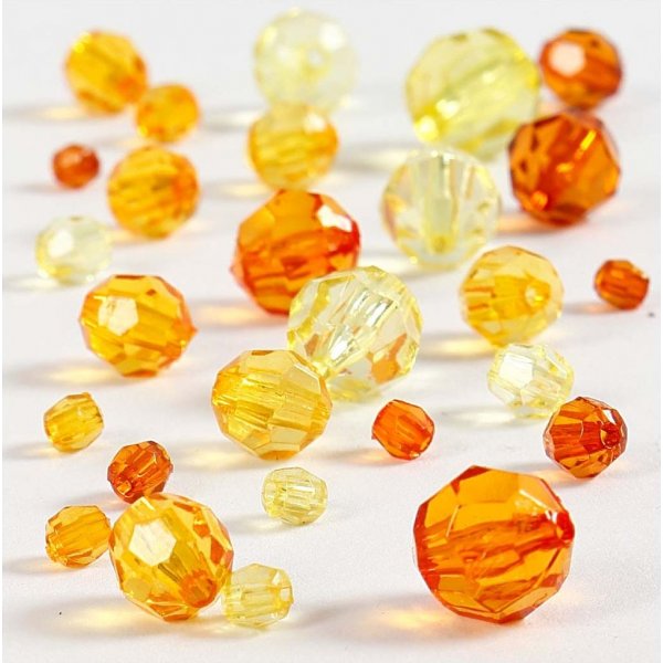 Harmony facettierte Kunststoffperlen - gemischt - gelb - 45 g