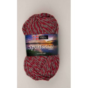 Wikingergarn Sportlappen 50g - Grau/Rot (560) SR Wikingergarn Sportlappen 50g - Grau/Rot (560) SR