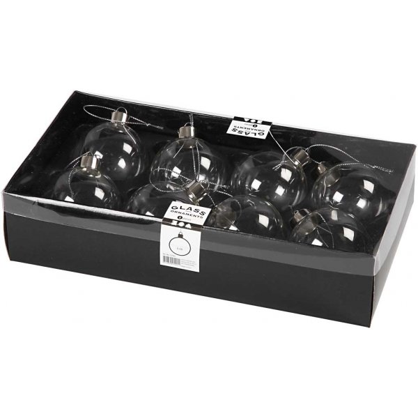 Glaskugeln - transparent - 8 Stk