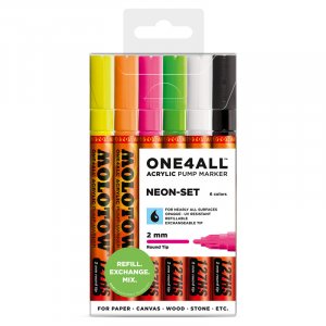 Acrylmarker One4All 2mm 6 Stifte - Neon Acrylmarker One4All 2mm 6 Stifte - Neon