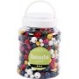 Holzperlen - rund - gemischte Farben - 400 ml