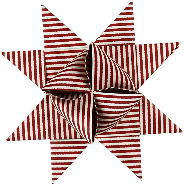 Sternstreifen - rot - wei - 18 cm - 40 Streifen