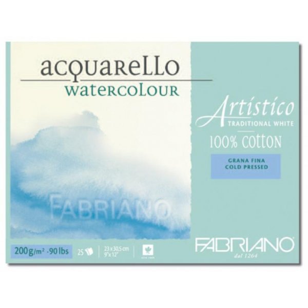 Fabriano Aquarellblock 200 g feine Grng