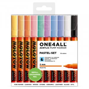 Acrylmarker One4All 2 mm 10 Stifte - Pastell Acrylmarker One4All 2 mm 10 Stifte - Pastell