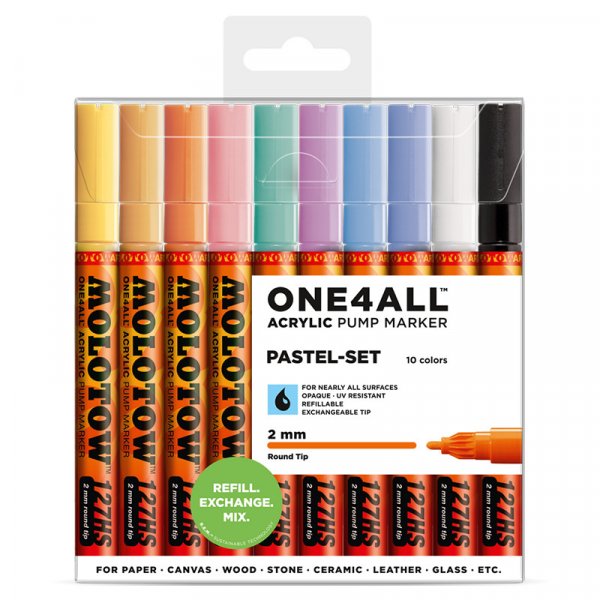 Acrylmarker One4All 2 mm 10 Stifte - Pastell