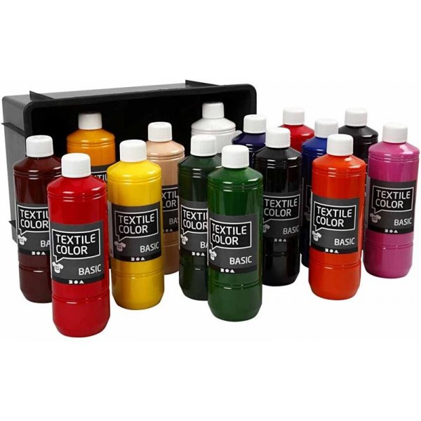 Textile Color Textilfarbe - Mischfarben - 15 x 500 ml
