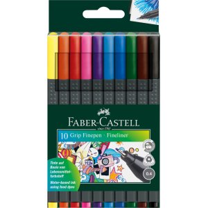 Faserstift-Set - Faber-Castell - Grip Finepen - 10 Farben Faserstift-Set - Faber-Castell - Grip Finepen - 10 Farben