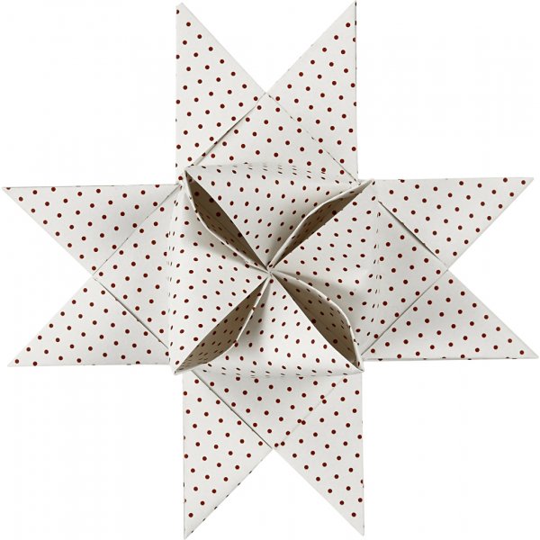 Sternstreifen - rot - wei - 18 cm - 40 Streifen