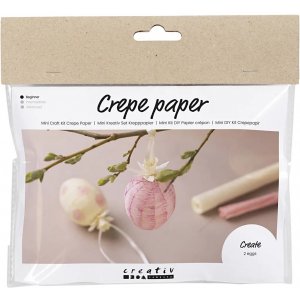Mini DIY Kit Krepppapier, hellrosa, hellgelb, Eier Mini DIY Kit Krepppapier, hellrosa, hellgelb, Eier