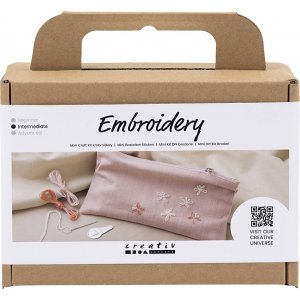 Mini DIY Kit Stickerei - staubige Rose - Umschlagtasche Mini DIY Kit Stickerei - staubige Rose - Umschlagtasche