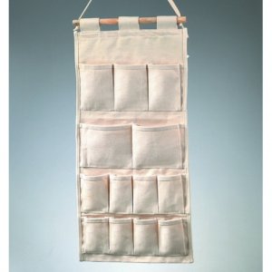 Baumwollartikel 60 x 29 cm - natürlicher Hängehalter mit Taschen Baumwollartikel 60 x 29 cm - natürlicher Hängehalter mit Taschen