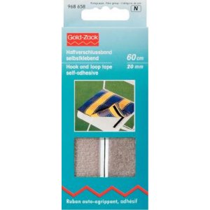 Klettband selbstklebend 20 mm grau 60 cm Klettband selbstklebend 20 mm grau 60 cm