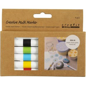 Kreativ Multi Marker, gemischte Farben, Spitze 4 mm, 6 Stk Kreativ Multi Marker, gemischte Farben, Spitze 4 mm, 6 Stk