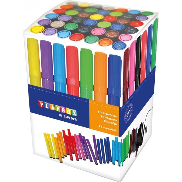 Dicke Faserstifte - verschiedene Farben - 42 Stk