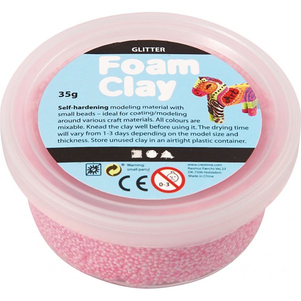 Foam Clay - hellrot - Glitzer - 35 g