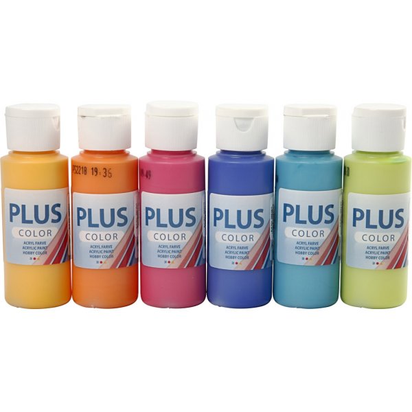 Plus Color Hobbyfarbe - bunt - 6 x 60 ml Plus Color Hobbyfarbe - bunt - 6 x 60 ml